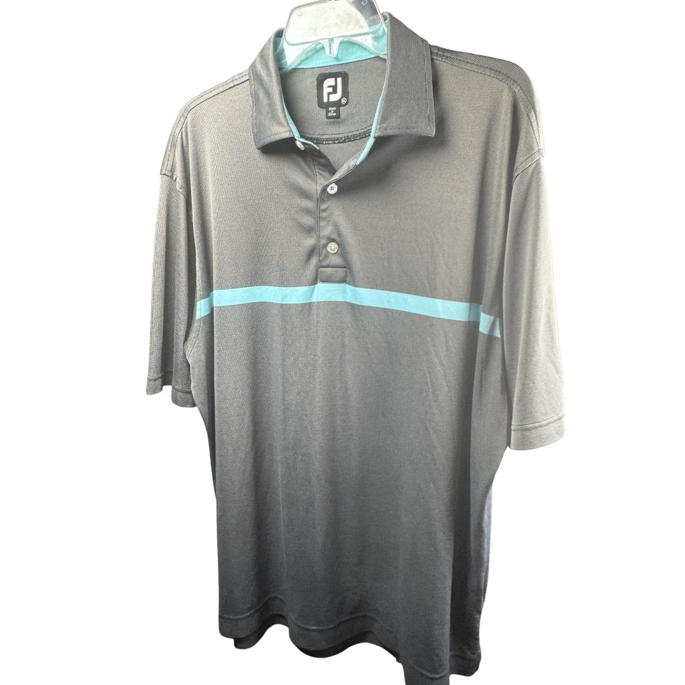 FootJoy Polo‎ Shirt Mens XL GlenOaks Country Club Golf Performance Stripe